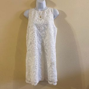 Cupcakes and cashmere white lacre sleeveless dress sz- S